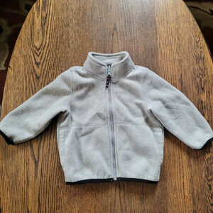 The Children’s Place Gray Fleece Zip Up Hooded Jacket Size 18-24 Months